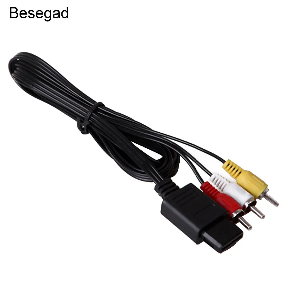 Besegad 1 8 м ТВ RCA AV Аудио Видео Стерео Шнур кабель для SNES Super Nintendo GC видео игры куб N64 N 64