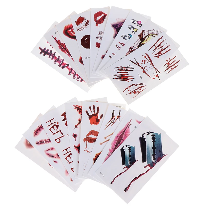 Хэллоуин Зомби татуировки шрамов фальшивые шрамы окровавленный макияж стикер