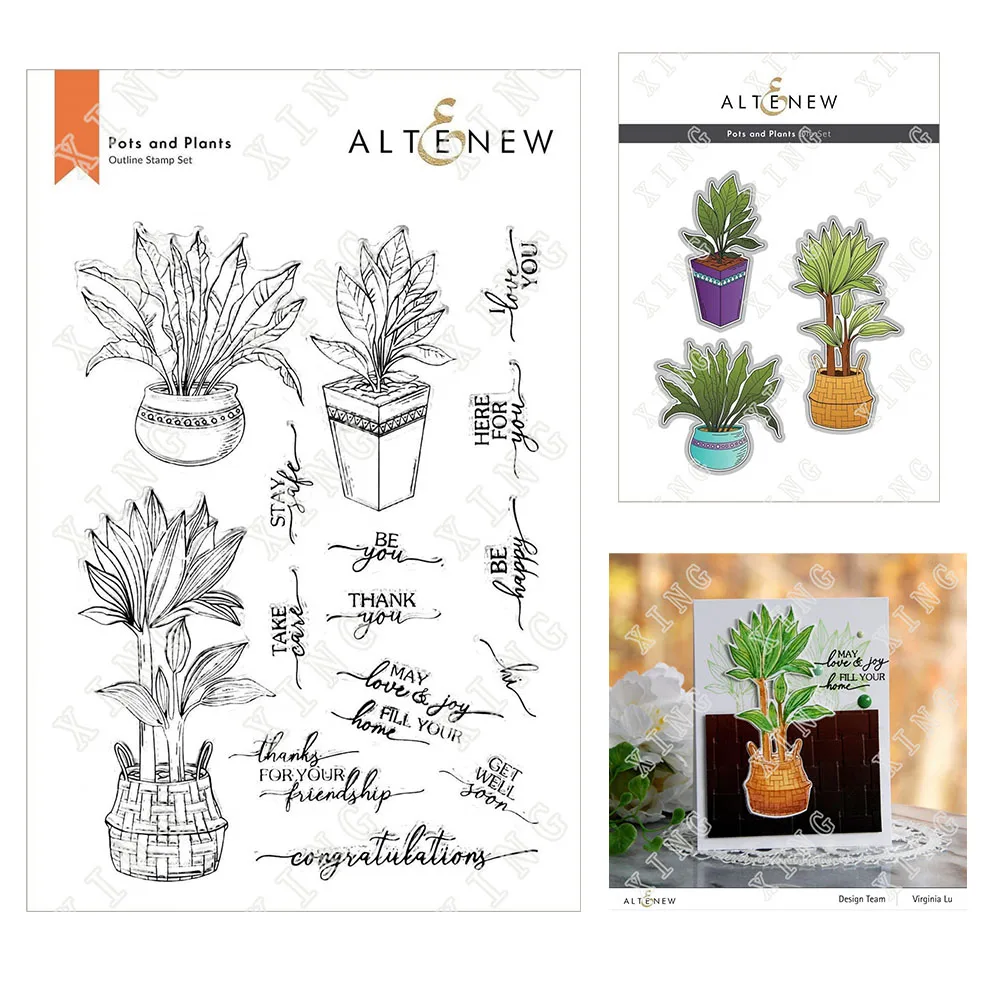 

New Diy Crafts Mold Pots and Plants Patterns Metal Cutting Dies Clear Silicone Stamps Scrapbooking Decoration Embossing Folders