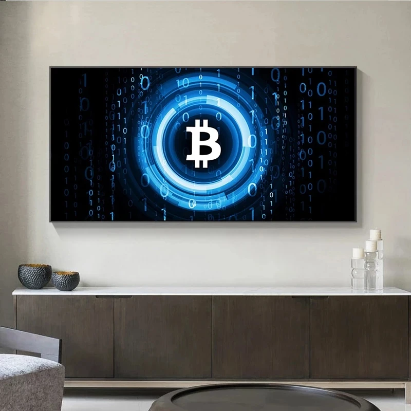 

Картина на холсте с биткоином, украшение для спальни, постеры с рисунком HD, Настенная картина, модульная гостиная