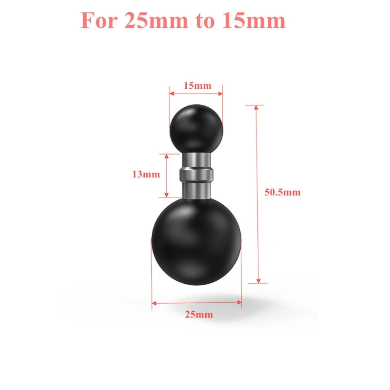 

25mm to 15mm/17mm/25mm Composite Ball Adapter For Industry Standard Dual Ball Socket Mounting arms- Works For Garmin- GPS Bracke