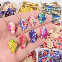 jq 20pcslot 2022 trend cute enamel butterfly pendant golden insect alloy charm for earrings necklace jewelry making supplies