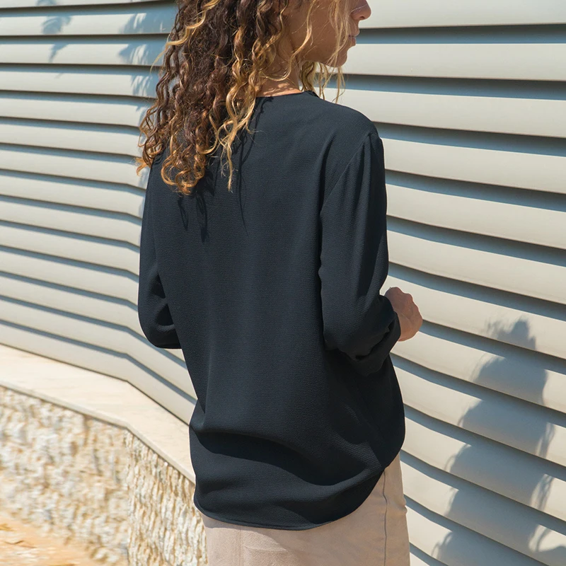 Шифоновая Блузка 2019 модные женские блузки и топы с длинным рукавом