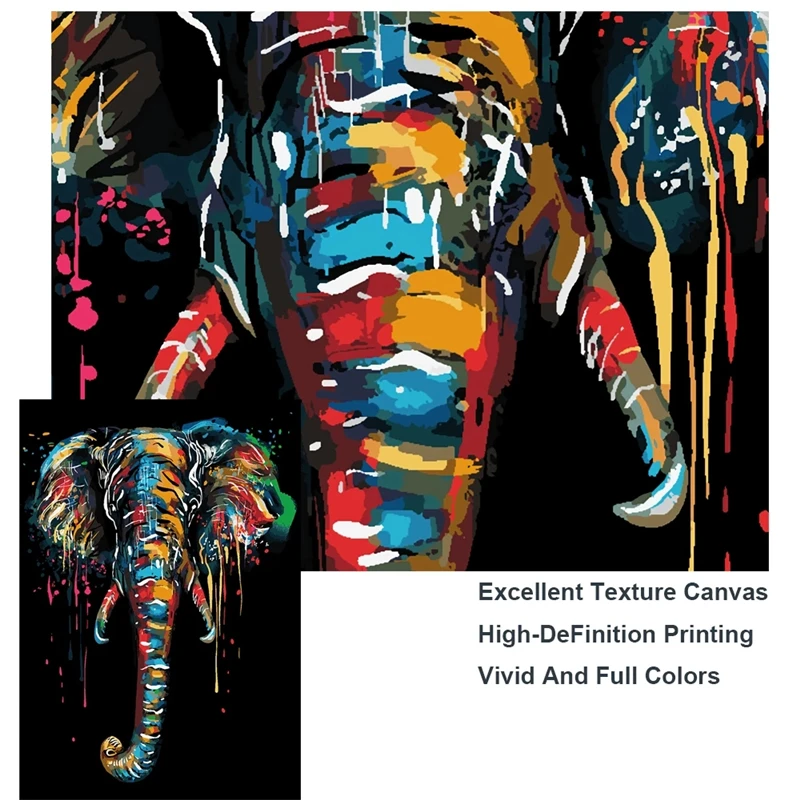 

Abstract Colorful Elephant Canvas Paintings On the Wall Art Posters And Prints Nordic Art Animals Canvas Pictures For Kids Room