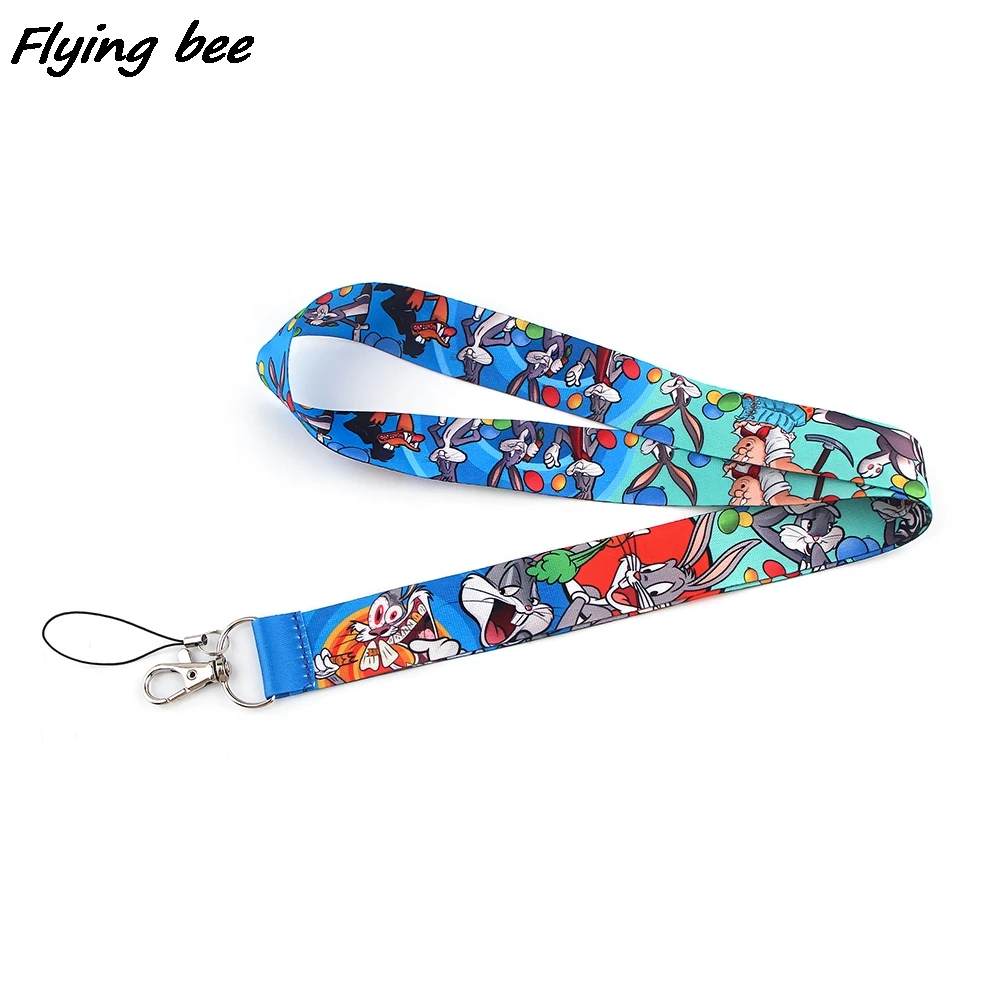 

Flyingbee Rabbit Keychain Tags Strap Neck Lanyards For Keys ID Card Pass Gym Mobile Phone USB Badge Holder DIY Hang Rope X1398