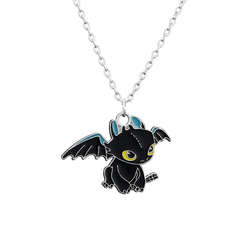 

Fashion Cartoon Zwarte En Witte Nacht Evil Double Dragon Ketting Hip-Hop Persoonlijkheid Paar Hanger Boudoir Ketting Hanger
