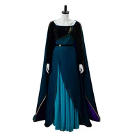 Snow Queen 2 Anna Coronation Dress Cosplay Adult Women Girls Dress Long Gown Cape Suit Halloween Carnival Suit