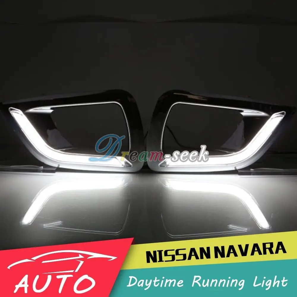 DRL For Nissan Navara NP300 2015 2016 LED Car Daytime Running Light Relay Waterproof Driving Fog Day Lamp Daylight |
