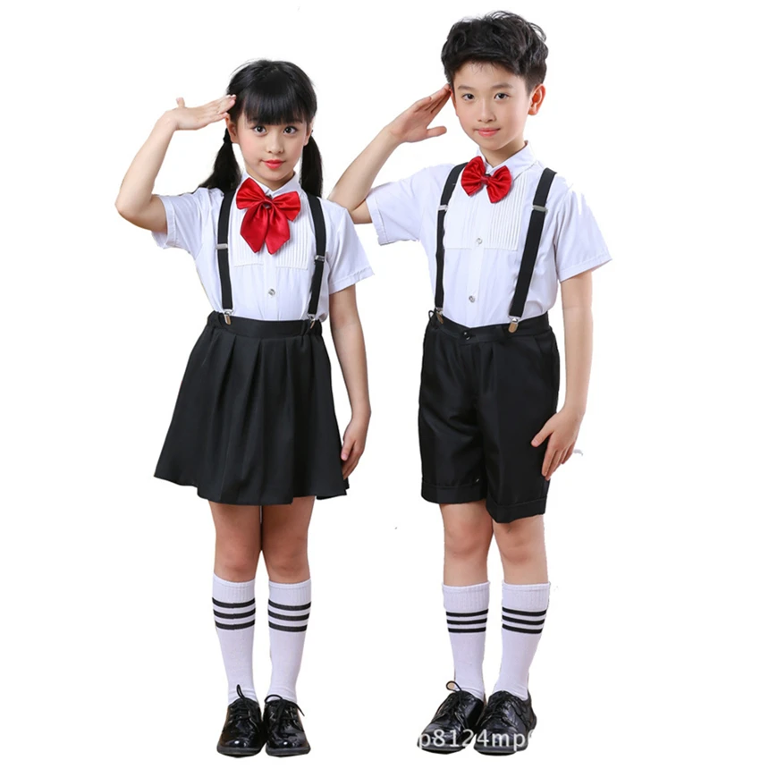 

10Color Children School Uniform for Girls Dress Student Class Clothes Matching Outfits Boys Wedding Choir Party Costumes Set