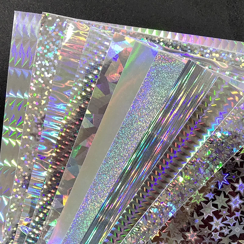 Наклейки для рыболовной приманки 10 шт./лот 20x10см Серебристая Лазерная