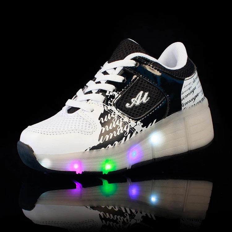 Новые детские светящиеся кроссовки Heelys, детская обувь для роликовых коньков, детские туфли со светодиодной подсветкой, кроссовки для мальчиков и девочек с колесами