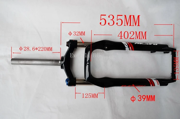 Вилка Snow Mountain для велосипеда толстая амортизационная вилка 26 дюймов алюминиевый