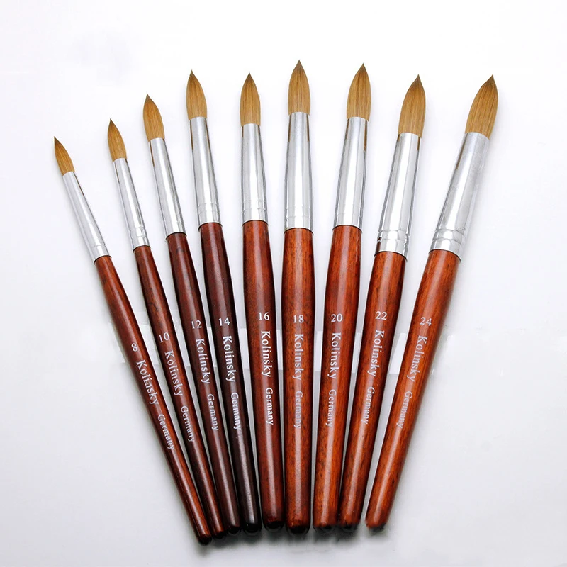 Kolinsky Acrylic Nail Brush set  8-24