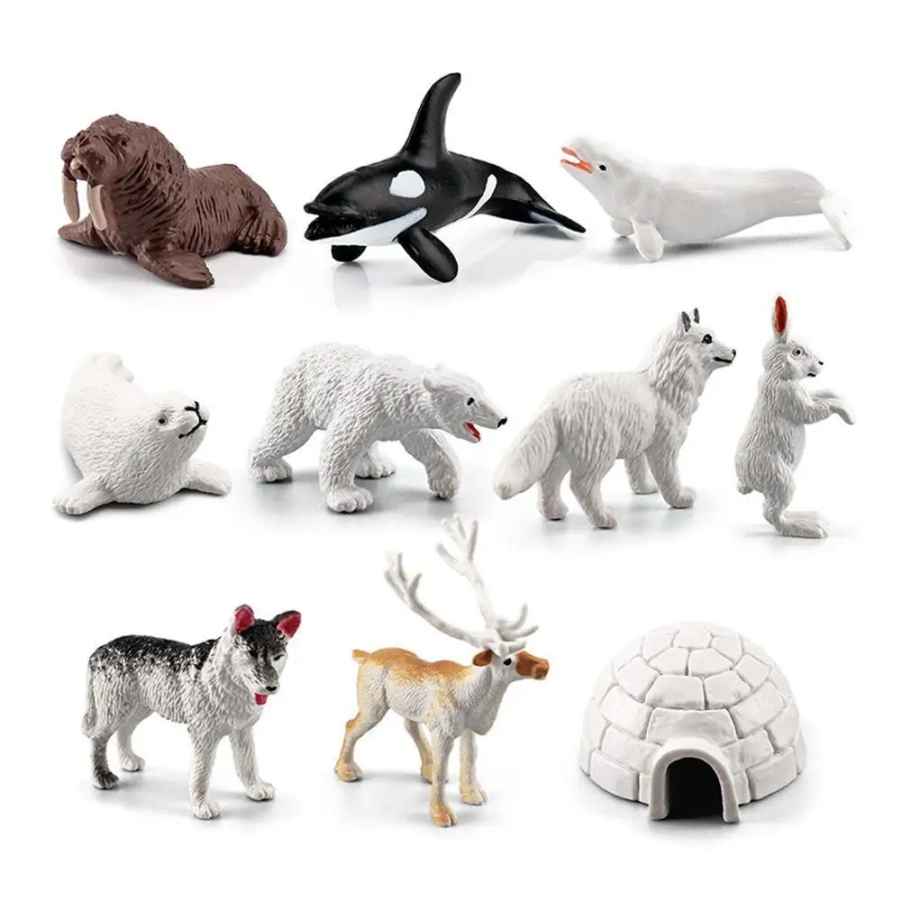 

Модель зимнего животного, имитация твердых полярных орнаментов, Подарочные фигурки, экшн-фигурки, Коллекционные детские игрушки