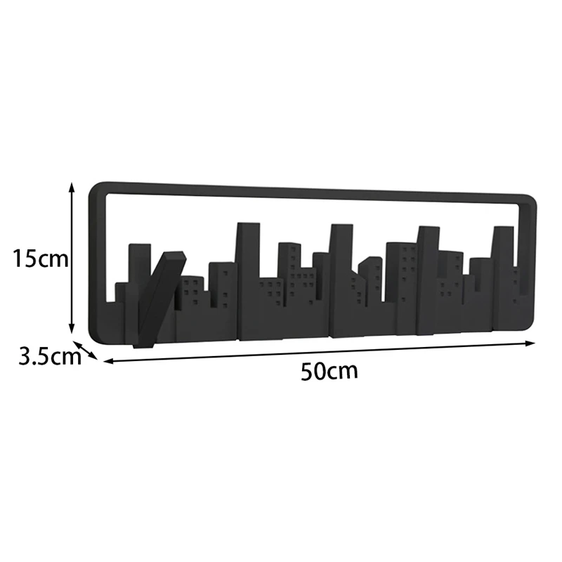 

SKTN 1PCS City building multi-group hooks horizon coat hook coat hook creative wall hook on the hanger behind the door