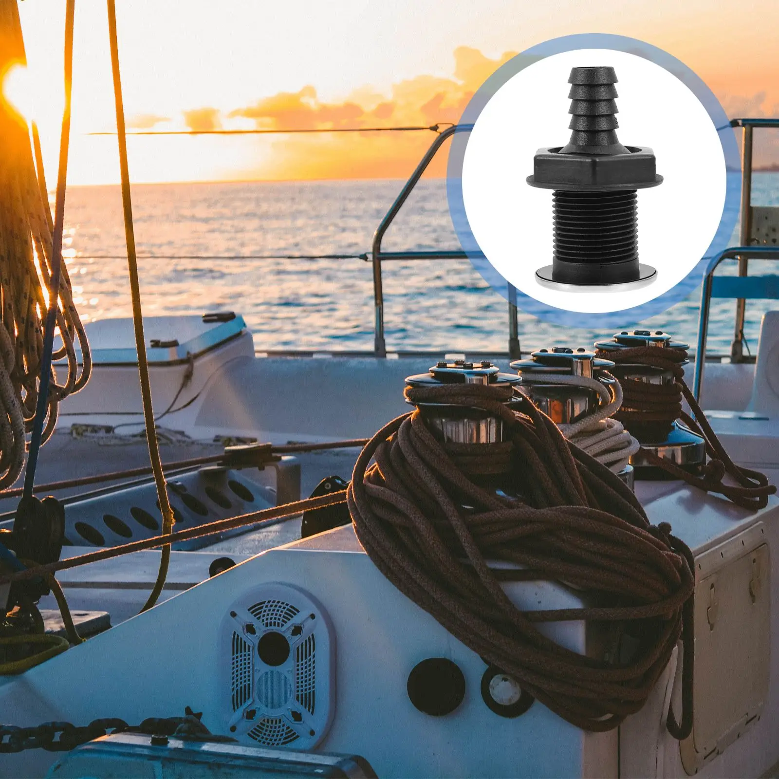 

1pc Yacht Sewage Draining Exit Speedboat Drain Outlet (Straight Size: 20mm)