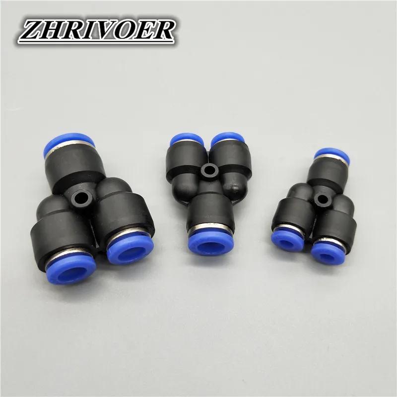 3 Way Port Y Shape Air Pneumatic 12mm 8mm 10mm 6mm 4mm OD Hose Tube Push in Gas Plastic Pipe Fitting Connectors Quick Fittings images - 6