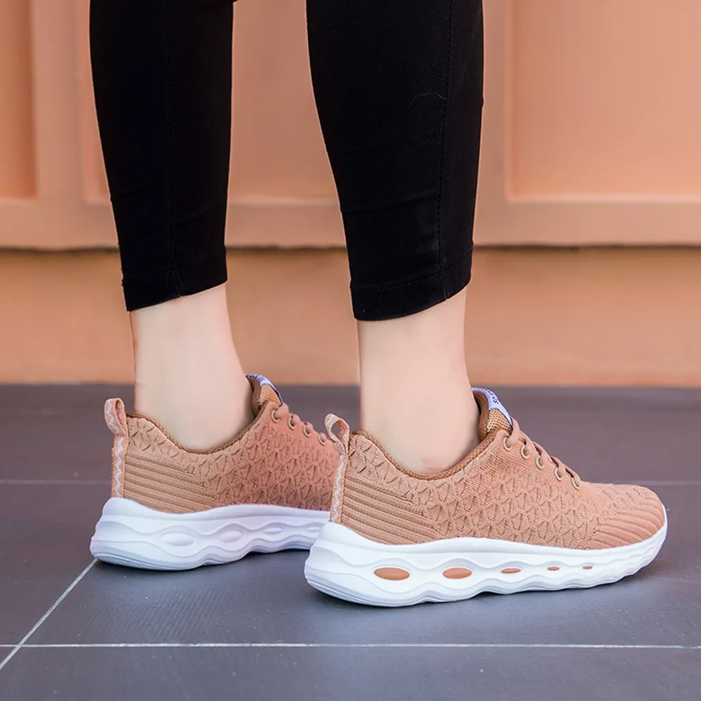 Женские теннисные туфли сетчатые дышащие повседневные кроссовки Женская