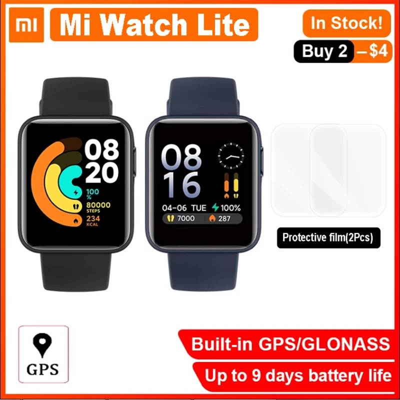Спортивный фитнес-браслет глобальная версия Xiaomi Mi Watch Lite Смарт-часы с GPS и