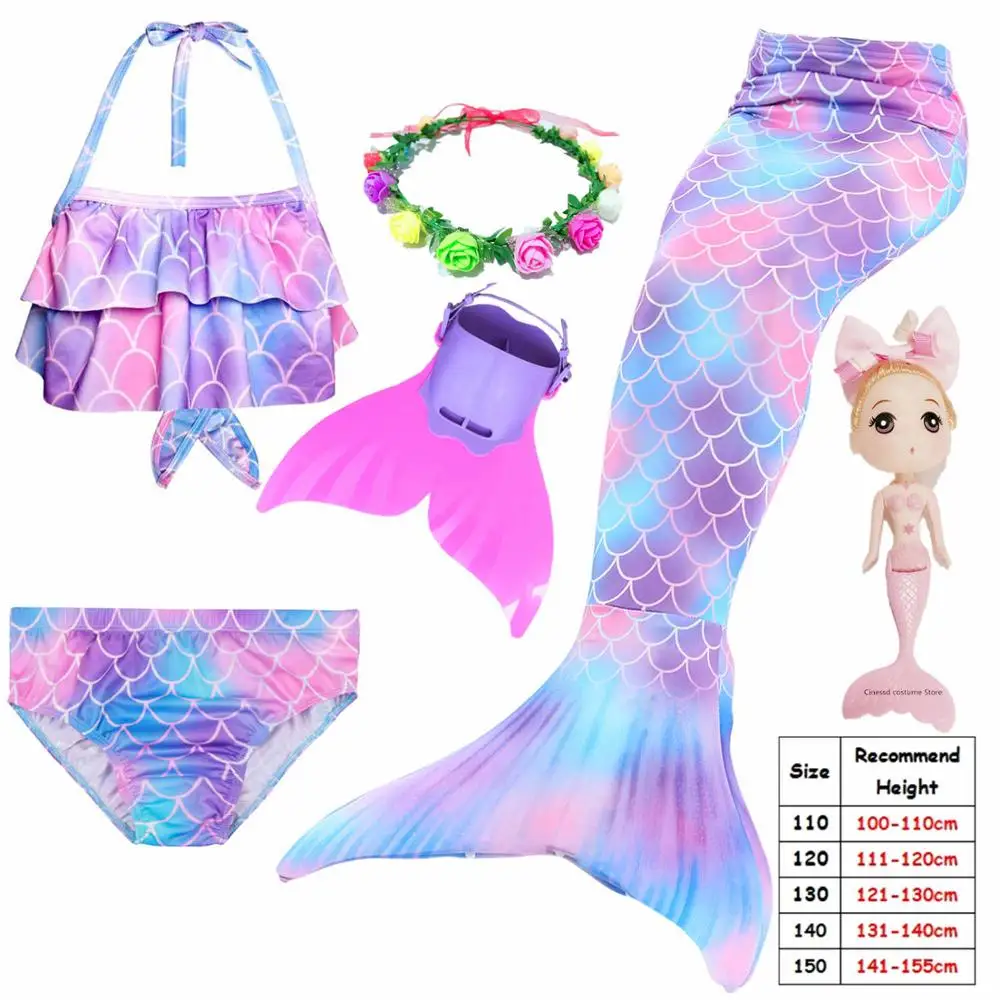 Новинка! Детский купальный костюм с хвостом Русалочки комплект бикини