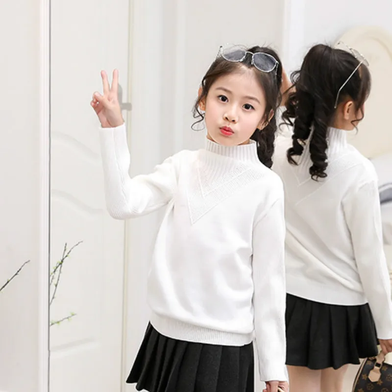 Свитер-водолазка для девочек осень-весна 2021