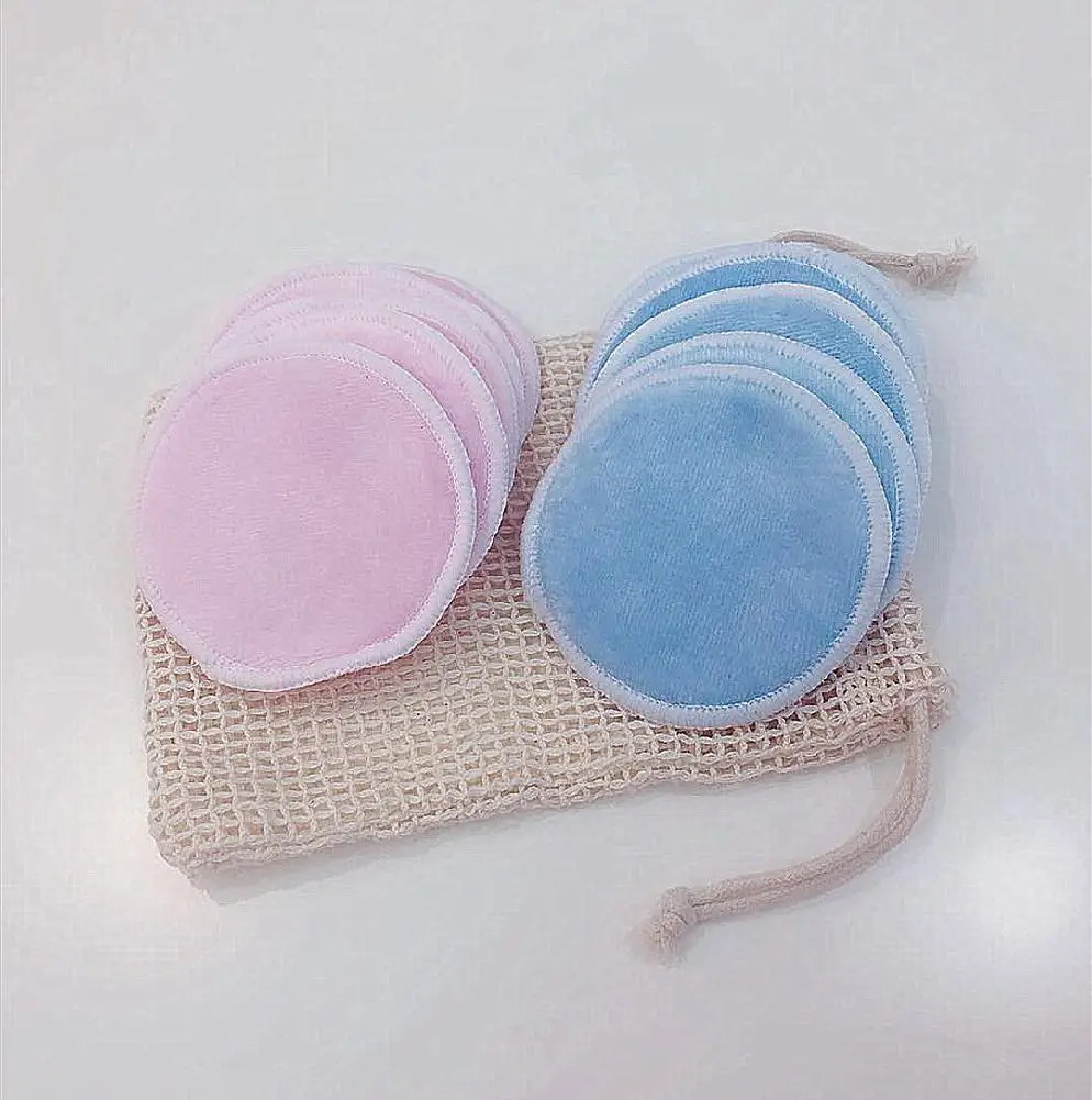 HobbyLane 16 шт. многоразовые подушечки для снятия макияжа органический бамбук хлопок