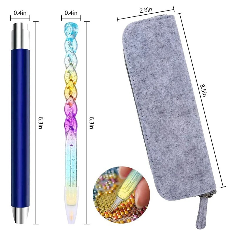

3 Pcs LED Diamond Painting Tools Drill Pen Set 5D Painting Accessories Cross Stitch Tools for Nail Embroidery Art DIY