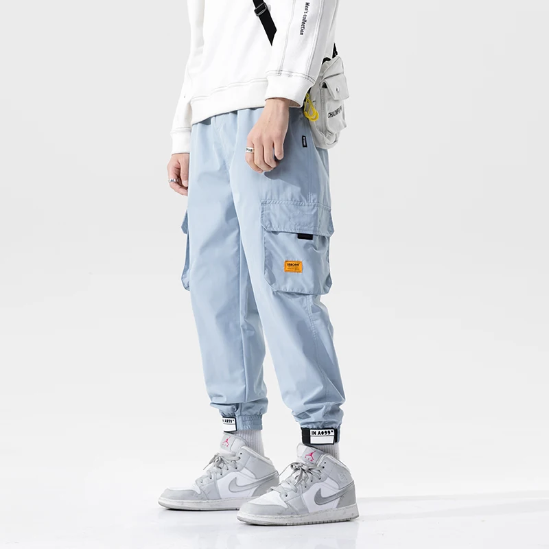 Брюки карго мужские с карманами осень 2021 шаровары джоггеры спортивные брюки в