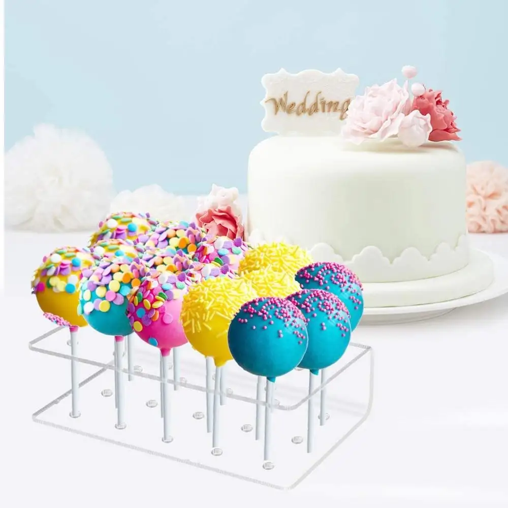 

DIY Transparent 15 Holes Rectangular Cake Party Holder Displays Stands Lollipop Candy Holder Wedding Party Holder