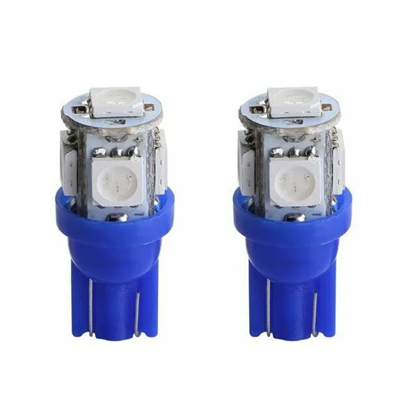 

LED Blubs Light 12V-DC 194 168 2825 5050 5SMD 50MA Blue Car Lamp 120LUM/bulb