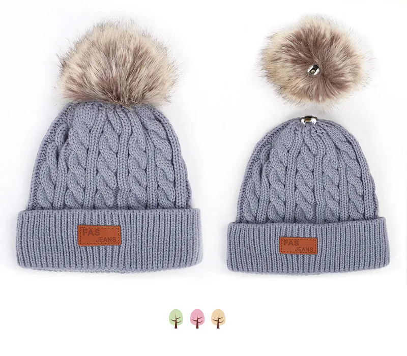 Новые модные детские зимние шапки для маленьких детей однотонная зимняя теплая