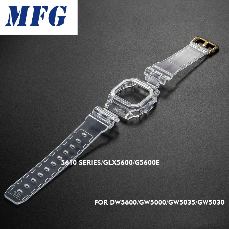 Прозрачный ремешок для часов с рамкой для часов DW5600 5610 серии DW/GW5000 браслет с металлической застежкой