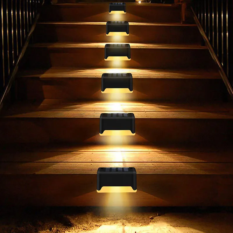 LED Solar Lamp Path Stair Outdoor Lights Waterproof Wall Light Garden Landscape Step Deck Lights Balcony Fence Solar Light