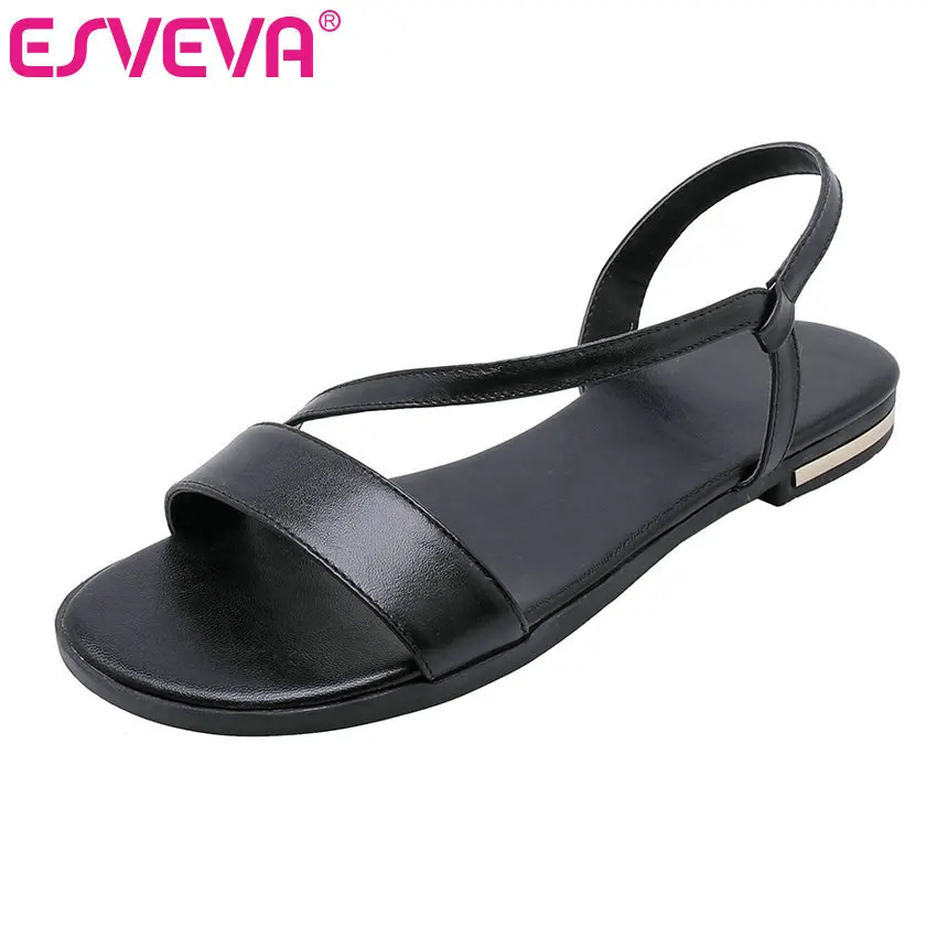 ESVEVA/2019 г. Летние женские босоножки модная женская обувь из PU искусственной кожи