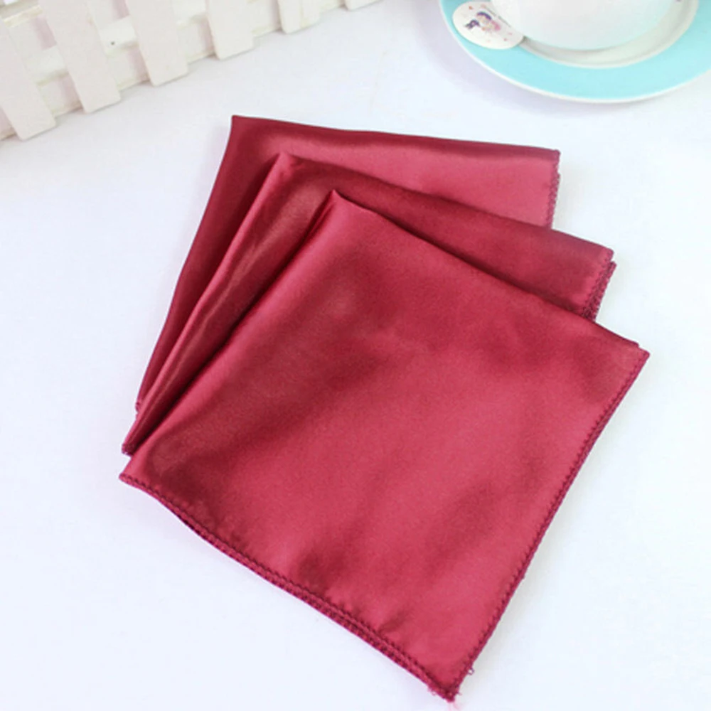 

10pcs 30x30cm Table Napkin Square Satin Cloth Napkin Soft Pocket Handkerchief Cloth for Wedding Birthday Party