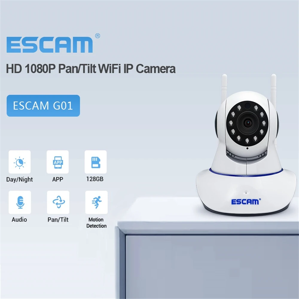 ESCAM G01 IP камера с дистанционным просмотром движения обнаружения инфракрасного