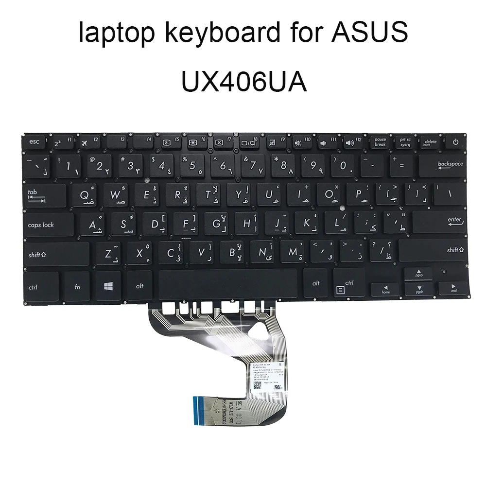 WB AR Arabic Backlit keyboard for ASUS X406 UX406UA X406UA Bosnian Slovenian Croatian Serbian black 0KNB0-212FAR00 2628AR00