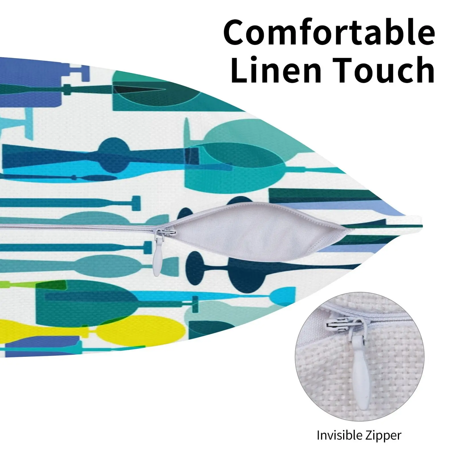 Наволочка из льняной плюшевой ткани среднего века с современным стеклянным