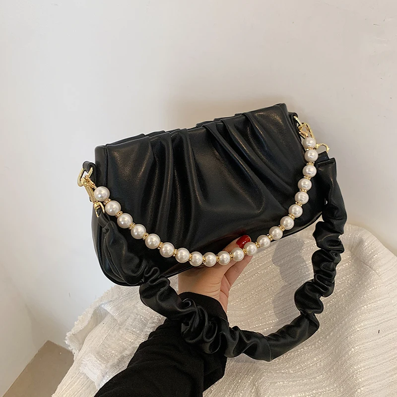 

2021 Summer New Ladies Messenger Bag Fold Female Bag Fashion Casual Shoulder Bag Everyday Small Handbag Beaded Handbag