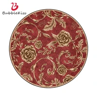 bubble kiss carpets for living room round retro red flower area rugs home bedroom soft decoration non slip customized floor mat