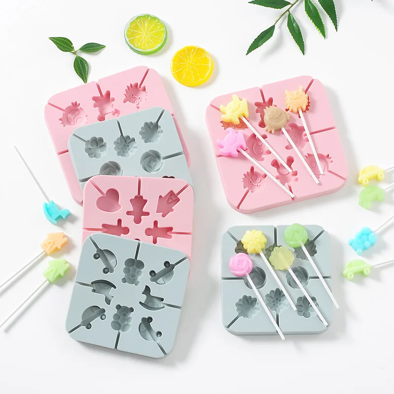 Силиконовая форма для леденцов ручной работы с крышкой мультяшный монстр