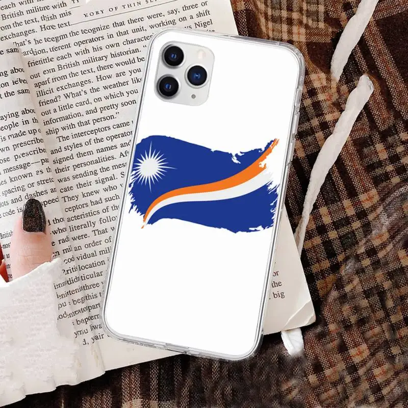 

Marshall Island National Flag Phone Case for iphone 6s 7 8plus xr xs max 11 12 pro max mini funds clear