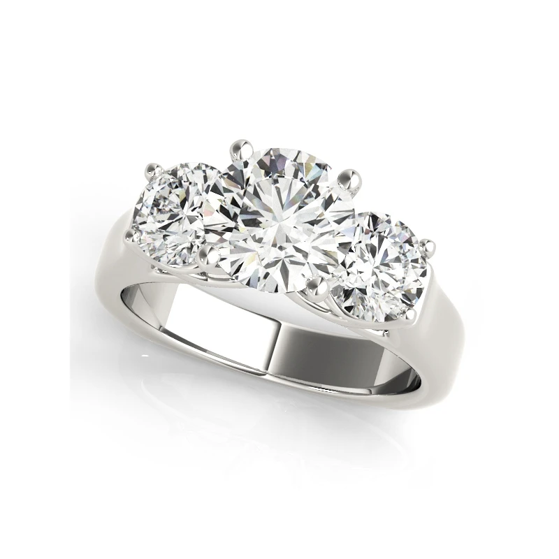

LESF Three Stones 925 Sterling Silver Wedding Engagement Ring For Women Finger Fashion Band Bridal Jewelry Free Shipping