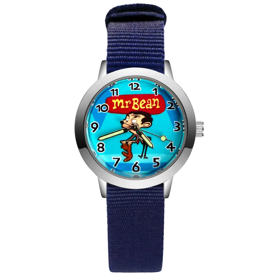 

Children's Cute Cartoon Mr Bean Style Student Boy Girl Leather Nylon Steel Strap Quartz Wrist Watches JA231