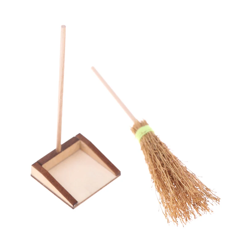 

1Pc or 1Set 1:12 Dollhouse Miniature Garden Broom Shovel Cleaning Tools Furniture Toy Doll Decor