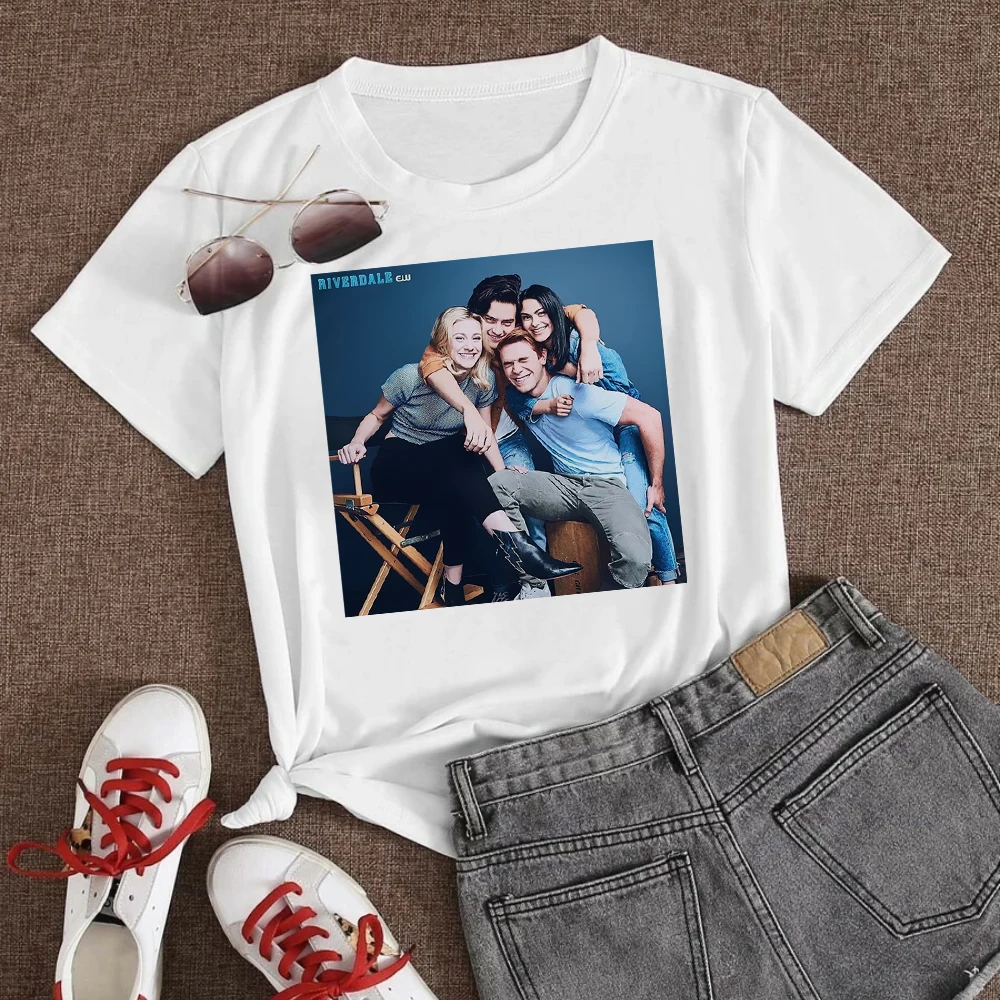 

Breathable Hipster Woman T-shirt Cartoon Aesthetic Letter Printed Short Sleeve Hot Selling Riverdale Series Clothes Summer Top