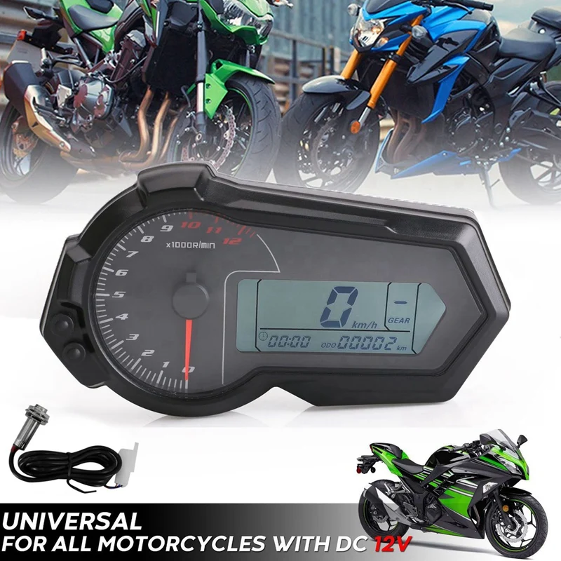 Для 2 4 цилиндров мотоцикла универсальный Oeter Тахометр ЖК цифровой спидометр для