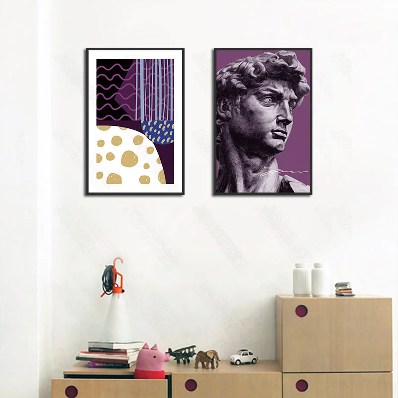 

Nordic abstract sketch character three-dimensional color water corrugated multi-model pattern and wall art living room furniture