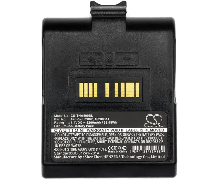 Cameron sino 5200 мА/ч Батарея для TSC Alpha 4L 15200314 98-0520022-10LF A4L-52052002 Аккумулятор принтера |