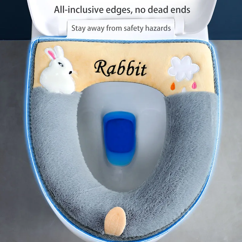 Универсальный теплый мягкий чехол для моющееся сиденье унитаза зимний